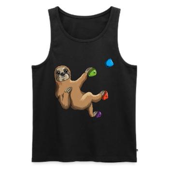 Klettern Faultier Kletterwand Bergsteiger Boulder - Männer Premium Bio Tank Top - Schwarz - Vorne - Michal (187cm)