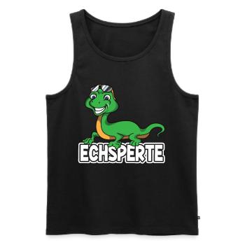 Echsperte Echse Reptilien Eidechse Experte Spruch - Männer Premium Bio Tank Top - Schwarz - Vorne - AI Model Male 178 light (178cm)