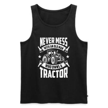 Tracteur tracteur tracteur paysan cadeau trekker agriculteur - Débardeur bio Premium Homme - noir - Devant - Michal (187cm)