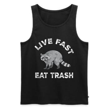 Waschbär Racoon Tier Geschenk Frettchen Marder - Männer Premium Bio Tank Top - Schwarz - Vorne - Michal (187cm)