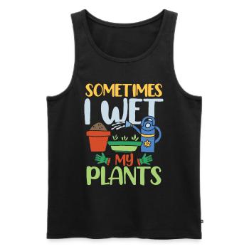SOMETIMES I WET MY PLANTS - Männer Premium Bio Tank Top - Schwarz - Vorne - AI Model Male 178 light (178cm)