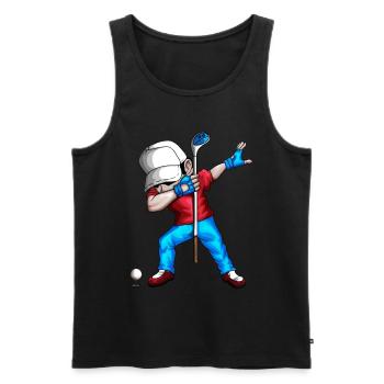 Dabbing Golfer Golfspieler Golfball Golfverein Fan - Männer Premium Bio Tank Top - Schwarz - Vorne - AI Model Male 178 light (178cm)