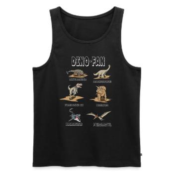 Dino Friends Dinosaur Fans Tyrannosaurus Motif - Men's Premium Organic Tank Top - black - Front - AI Model Male 178 light (178cm)