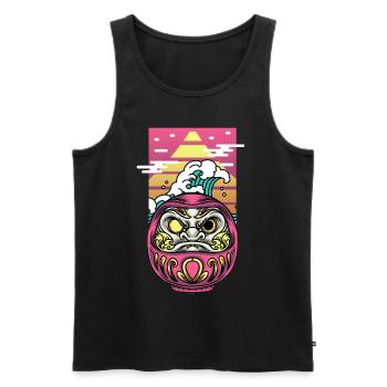 Japanese Daruma Doll Kanagawa Japan Mt. Fuji - Men's Premium Organic Tank Top - black - Front - AI Model Male 178 light (178cm)