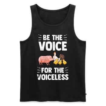 Vegan Tshirt Tierrechte Veggie Sprüche Bio Animal - Männer Premium Bio Tank Top - Schwarz - Vorne - AI Model Male 178 light (178cm)