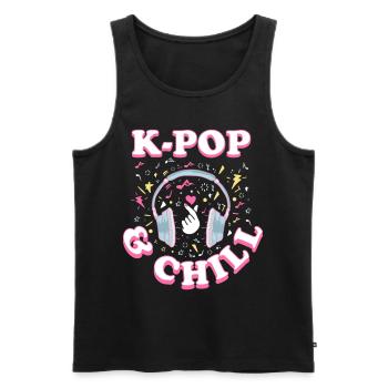 K-Pop - Männer Premium Bio Tank Top - Schwarz - Vorne - AI Model Male 178 light (178cm)