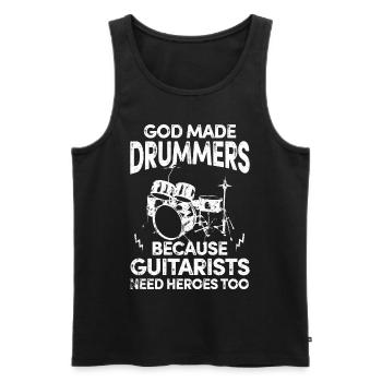 Schlagzeuger Tshirt für Rock Bass Drummer Musiker - Männer Premium Bio Tank Top - Schwarz - Vorne - Michal (187cm)