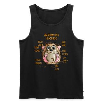 Anatomy of a Hedgehog hedgehog lover body parts - Men's Premium Organic Tank Top - black - Front - AI Model Male 178 light (178cm)