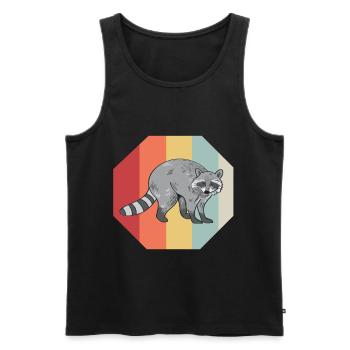 Waschbär Racoon Tier Geschenk Frettchen Marder - Männer Premium Bio Tank Top - Schwarz - Vorne - Michal (187cm)