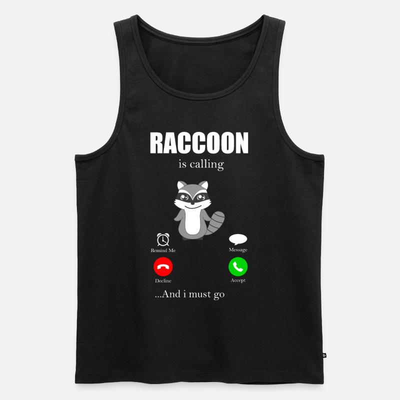 Waschbär - Männer Premium Bio Tank Top - Schwarz