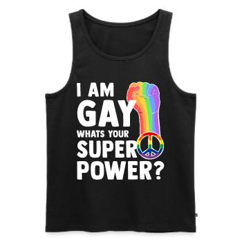 LGBT - Débardeur bio Premium Homme - noir - Devant - Michal (187cm)
