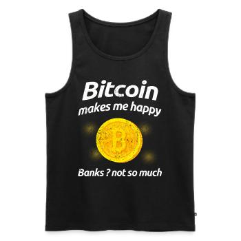 Bitcoin - Men's Premium Organic Tank Top - black - Front - Michal (187cm)