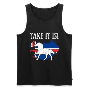 Islandpferd - Männer Premium Bio Tank Top - Schwarz - Vorne - AI Model Male 178 light (178cm)