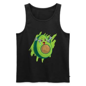 Avocado - Männer Premium Bio Tank Top - Schwarz - Vorne - AI Model Male 178 light (178cm)