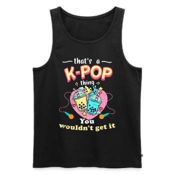 K-Pop Tshirt cadeau Bubble Tea - Débardeur bio Premium Homme - noir - Devant - Michal (187cm)