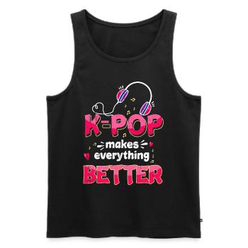 K-Pop - Männer Premium Bio Tank Top - Schwarz - Vorne - AI Model Male 178 light (178cm)