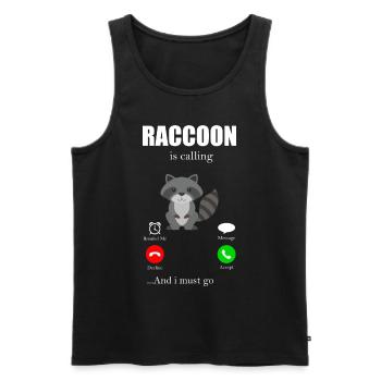 Raccoon Racoon animal gift ferret marten - Men's Premium Organic Tank Top - black - Front - Michal (187cm)