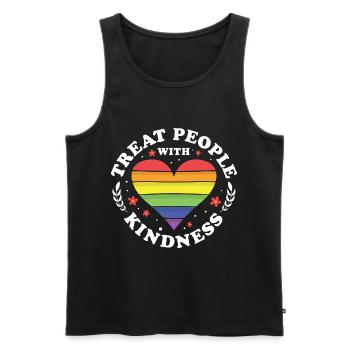 LGBT Schwul Gay Pride CSD Lesbe Homosexuell Lesbe - Männer Premium Bio Tank Top - Schwarz - Vorne - AI Model Male 178 light (178cm)