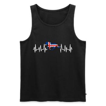 Islandpferd Tshirt Sprüche Islandpony Isi Tölt - Männer Premium Bio Tank Top - Schwarz - Vorne - Michal (187cm)