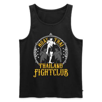 Muay Thai - Men's Premium Organic Tank Top - black - Front - AI Model Male 178 light (178cm)