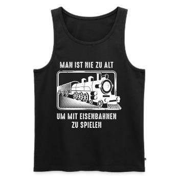 Modelleisenbahn - Männer Premium Bio Tank Top - Schwarz - Vorne - AI Model Male 178 light (178cm)