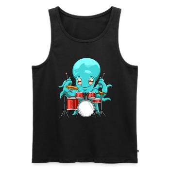 Squid Drummer - Men's Premium Organic Tank Top - black - Front - Michal (187cm)