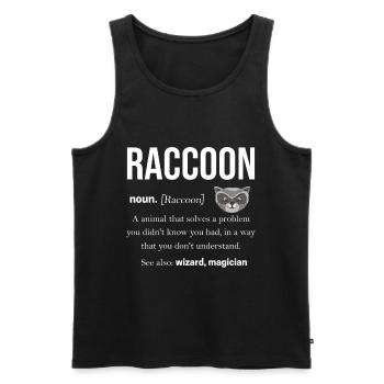 Raccoon Racoon animal gift ferret marten - Men's Premium Organic Tank Top - black - Front - Michal (187cm)