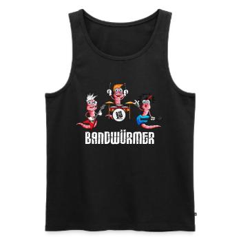 Lustige Bandwürmer Musiker Musikliebhaber Musik - Männer Premium Bio Tank Top - Schwarz - Vorne - Michal (187cm)