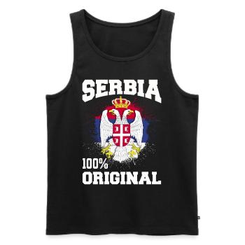 Serbie - Débardeur bio Premium Homme - noir - Devant - Michal (187cm)