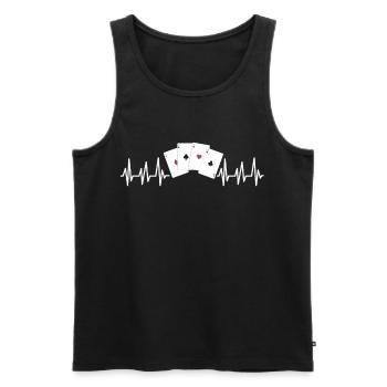 Poker - Männer Premium Bio Tank Top - Schwarz - Vorne - Michal (187cm)