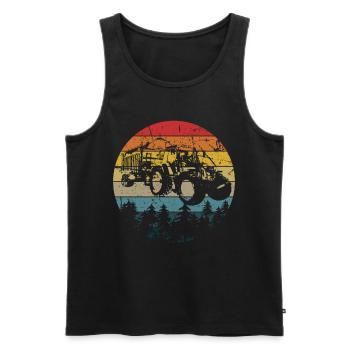 tracteur - Débardeur bio Premium Homme - noir - Devant - AI Model Male 178 light (178cm)