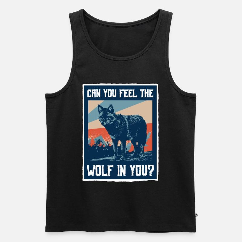 Wolf Spruch - Männer Premium Bio Tank Top - Schwarz