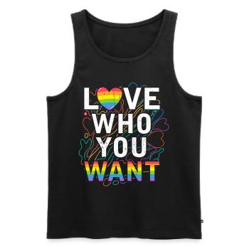 LGBT - Débardeur bio Premium Homme - noir - Devant - AI Model Male 178 light (178cm)