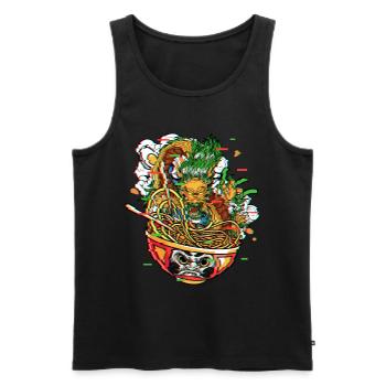 Dragon De Ramen Dans Daruma Bowl Vaporwave Kanagawa - Débardeur bio Premium Homme - noir - Devant - AI Model Male 178 light (178cm)