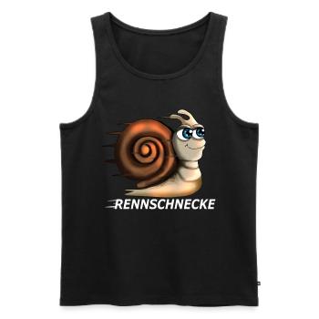 Rennschnecke Joggen Laufen Läufer Sport Marathon - Männer Premium Bio Tank Top - Schwarz - Vorne - Michal (187cm)