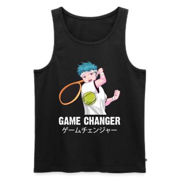 Tennis Anime Boy Husbando Game Changer Kanji Weeb - Männer Premium Bio Tank Top - Schwarz - Vorne - AI Model Male 178 light (178cm)