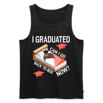 I Graduated. Can I Go Back To Bed Now? - Men's Premium Organic Tank Top - black - Front - AI Model Male 178 light (178cm)
