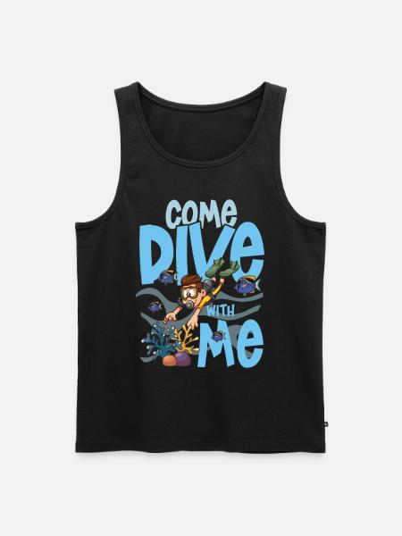 COME DIVE WITH ME - diving - Men's Premium Organic Tank Top - black