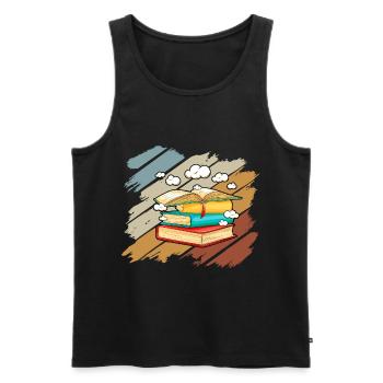 Buch Lesen Literatur Geschenk Bücher Bücherei - Männer Premium Bio Tank Top - Schwarz - Vorne - Michal (187cm)