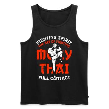 Muay Thai mma - Männer Premium Bio Tank Top - Schwarz - Vorne - AI Model Male 178 light (178cm)