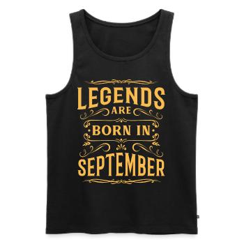 Septembre anniversaire anniversaire de bursdag anniversaire - Débardeur bio Premium Homme - noir - Devant - Michal (187cm)