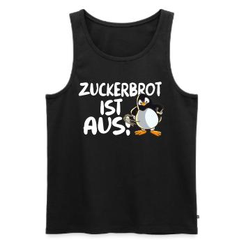 Lustiger Pinguin mit Peitsche Zuckerbrot ist aus - Männer Premium Bio Tank Top - Schwarz - Vorne - Michal (187cm)