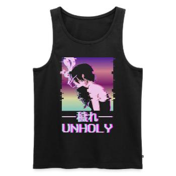 Unholy Aesthetic Anime Girl Smoking cadeau - Débardeur bio Premium Homme - noir - Devant - AI Model Male 178 light (178cm)