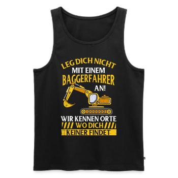 Baggerfahrer Kinder Bagger Straßenbau Tiefbau - Männer Premium Bio Tank Top - Schwarz - Vorne - AI Model Male 178 light (178cm)