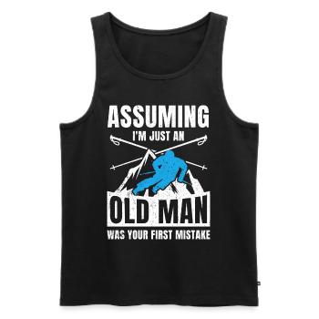 Ski Tshirt Apres Skispringen Winter Schnee Skilift - Männer Premium Bio Tank Top - Schwarz - Vorne - AI Model Male 178 light (178cm)