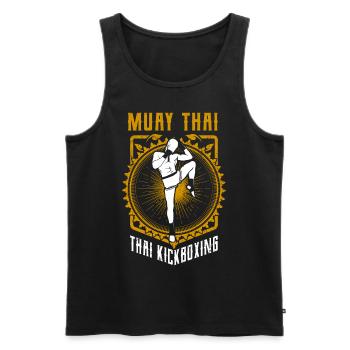Muay Thai Boxing - Men's Premium Organic Tank Top - black - Front - AI Model Male 178 light (178cm)
