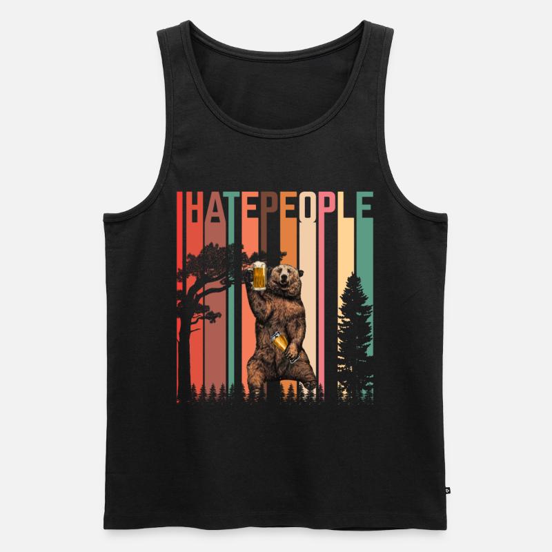 I Hate People - Männer Premium Bio Tank Top - Schwarz