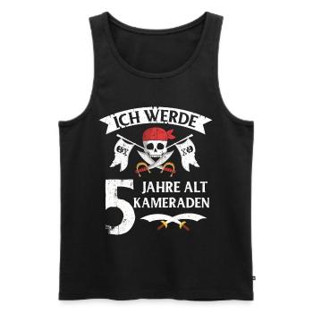 Pirat - Männer Premium Bio Tank Top - Schwarz - Vorne - Michal (187cm)