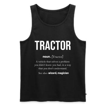 Tracteur - Débardeur bio Premium Homme - noir - Devant - Michal (187cm)