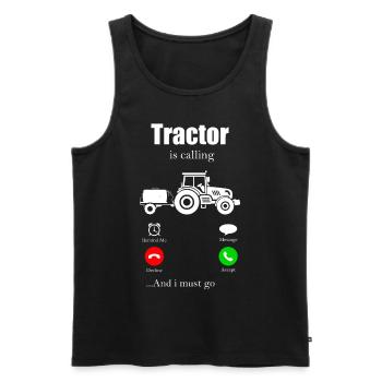tractor - Men's Premium Organic Tank Top - black - Front - AI Model Male 178 light (178cm)